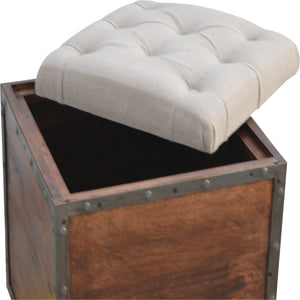 Iron Padded Storage Footstool