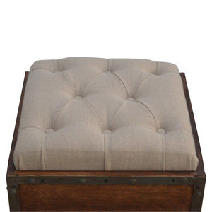 Iron Padded Storage Footstool