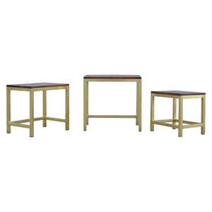 Chunky Gold Stool Set of 3