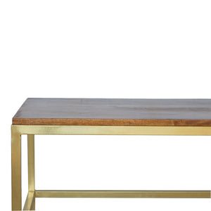 Rectangular Coffee Table with Gold Base