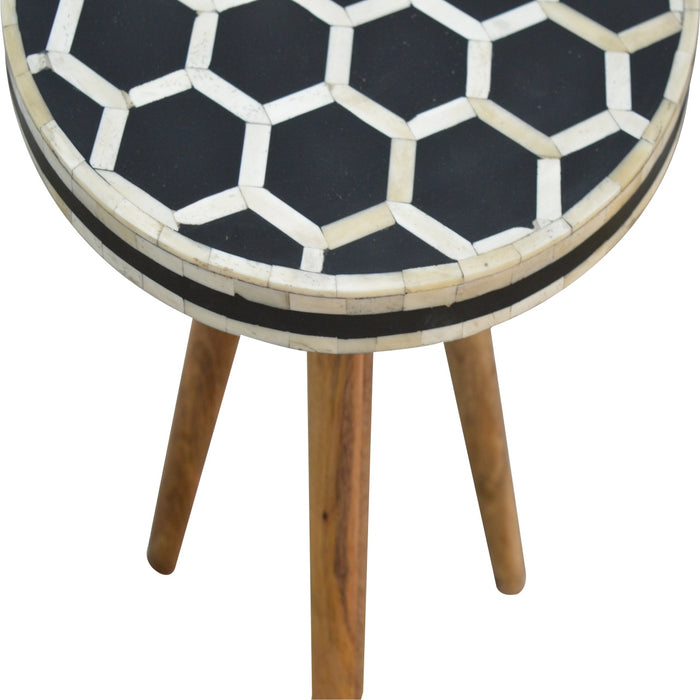 Bone Inlay Tripod Stool