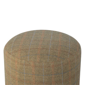 Multi Tweed Round Footstool