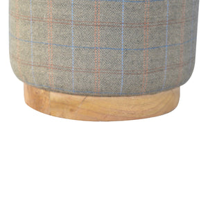 Multi Tweed Round Footstool