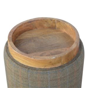 Multi Tweed Round Footstool