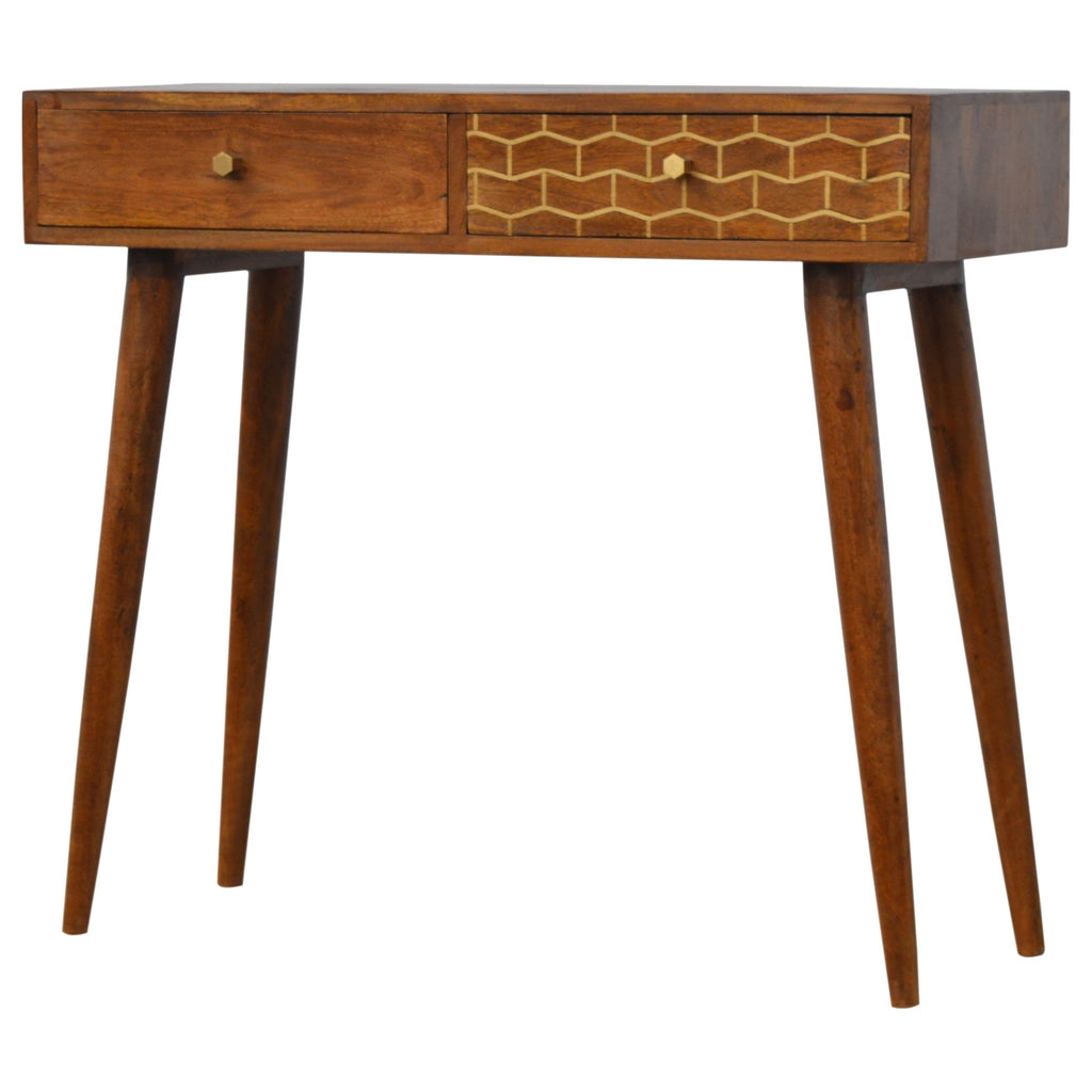 Gold Art Pattern Console Table