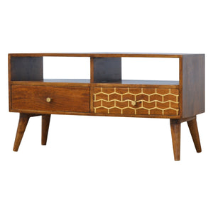 Gold Art Pattern Drawer Media Unit