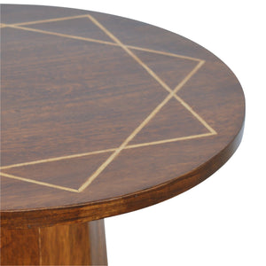 Geometric Brass Inlay End Table