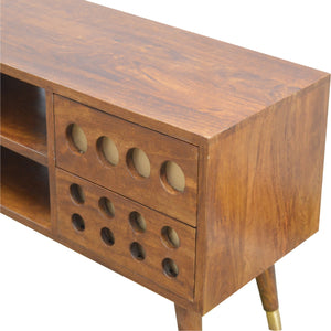 Brass Inlay Cut Out Entertainment Unit