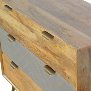 Sleek Cement Brass Inlay Chest