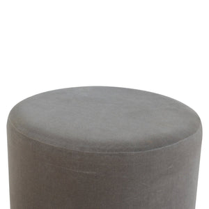 Gold Base Grey Velvet Footstool