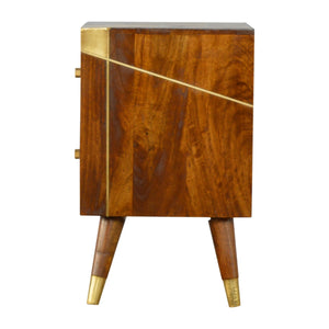 Gold Geometric Chestnut Bedside