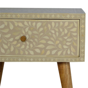 Floral Bone Inlay Bedside