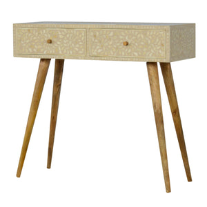 Floral Bone Inlay Console Table