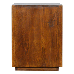 Chestnut Bedside with Gold Bar