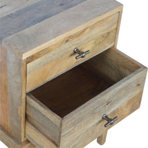 Solid Wood Bedside with T-Bar Knobs