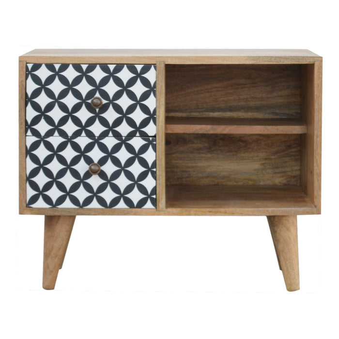 District Diamond Patterned Mini Cabinet