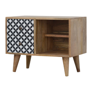 District Diamond Patterned Mini Cabinet