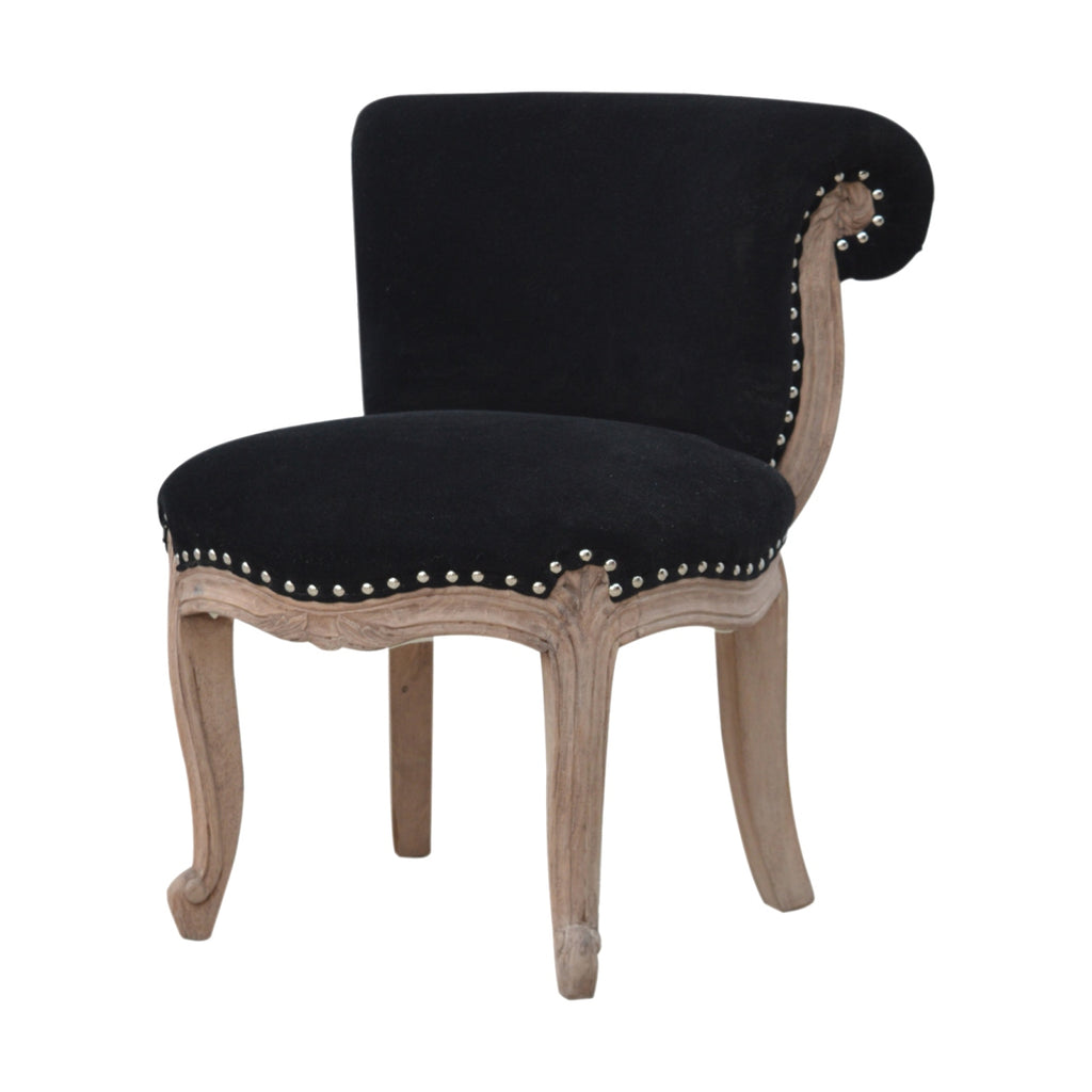 Black Velvet Studded Chair