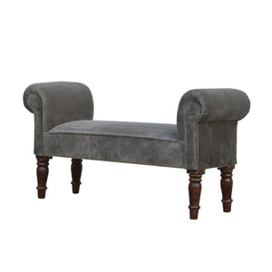 Grey Velvet Bench