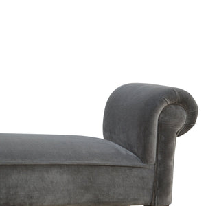 Grey Velvet Bench