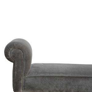 Grey Velvet Bench