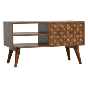 Chestnut Diamond Carved Media Unit