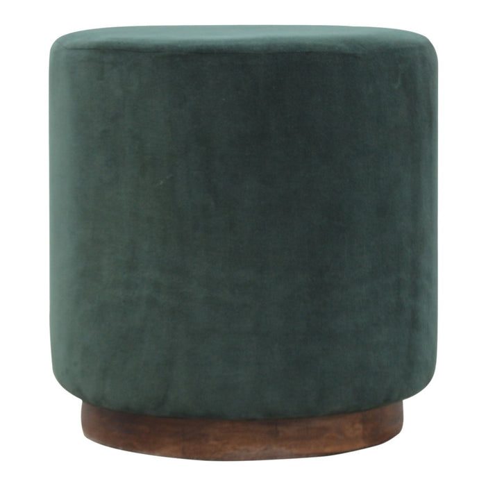 Large Emerald Velvet Footstool