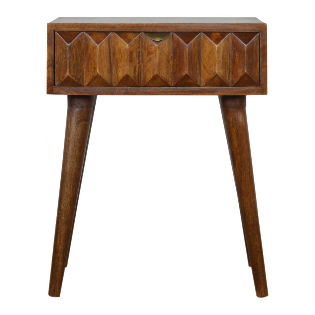 Carved Chestnut Bedside