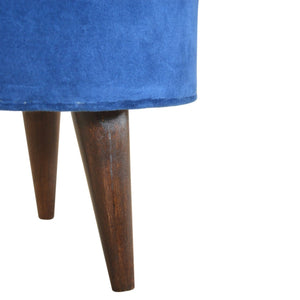 Royal Blue Velvet Nordic Style Footstool