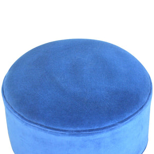 Royal Blue Velvet Nordic Footstool