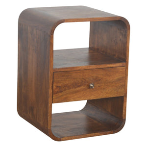 Chestnut Curved Edge Bedside