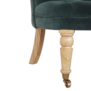 Emerald Green Velvet  Accent Chair