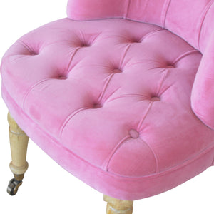 Pink Velvet Accent Chair