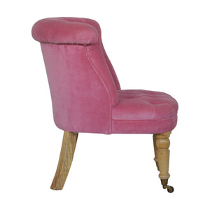 Pink Velvet Accent Chair