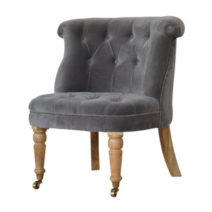 Grey Velvet Accent Chair