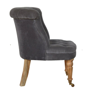 Grey Velvet Accent Chair