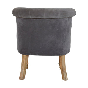 Grey Velvet Accent Chair