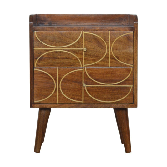 Chestnut Gold Inlay Abstract Bedside