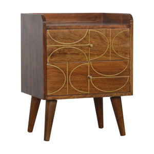 Chestnut Inlay Abstract Bedside