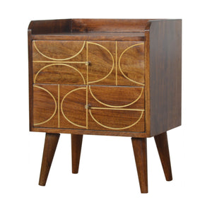 Chestnut Gold Inlay Abstract Bedside