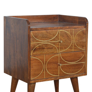 Chestnut Gold Inlay Abstract Bedside