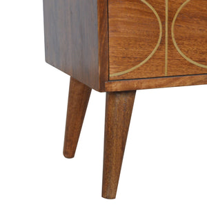 Chestnut Inlay Abstract Bedside