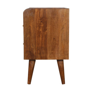 Chestnut Gold Inlay Abstract Bedside