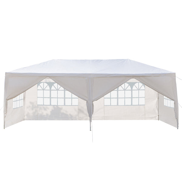 Luxury Garden Party 3 x 6m Six Sides Two Doors Waterproof Tent with Spiral Tubes White