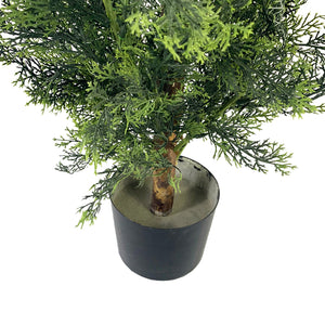 3ft Pine and Cypress Solid Wood PE Leaf 3ft Green Indoor and Outdoor General Simulation Tree