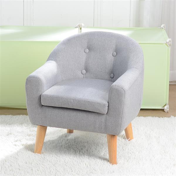 Children's Single Sofa with Sofa Cushion Removable and Washable Linen Grey