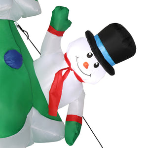 8ft with Snowman Santa Claus 3 Gift Boxes 9 String Lights Inflatable Garden Christmas Tree Decoration