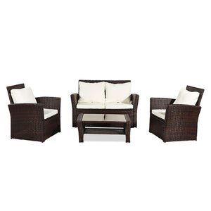 Madranges Outdoor Rattan Sofa Combination 4 piece in Brown