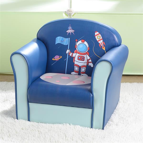 Luxury Garden Party Children's Single Sofa Space Series Astronaut Model American Standard Pu Blue