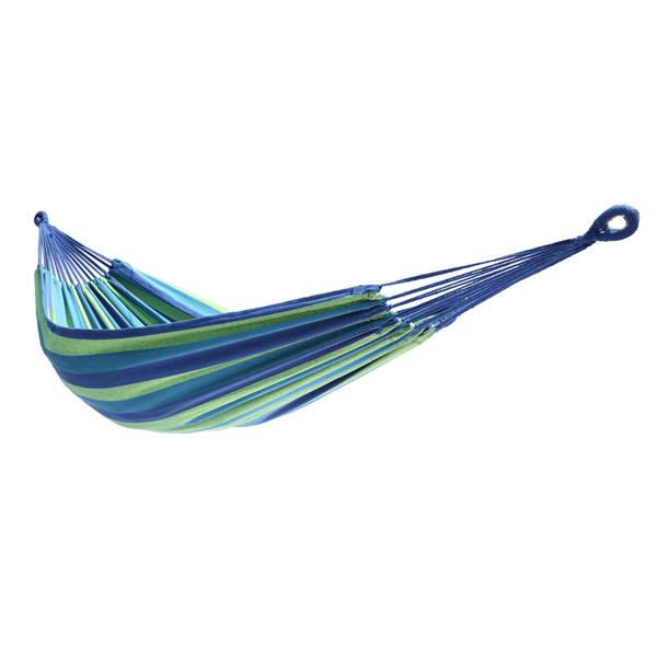 Luxury Garden Party 200*150cm Portable Polyester & Cotton Hammock Blue & Green Strip